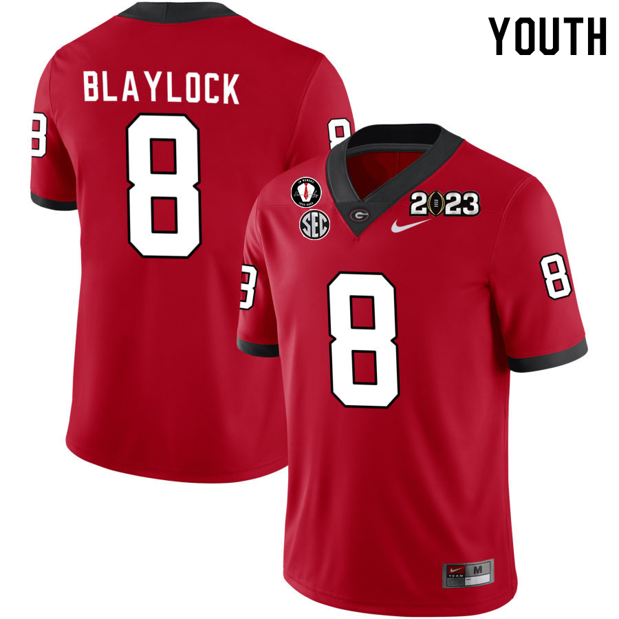 Youth #8 Dominick Blaylock Georgia Bulldogs 2022-23 CTP National Championship Football Jerseys